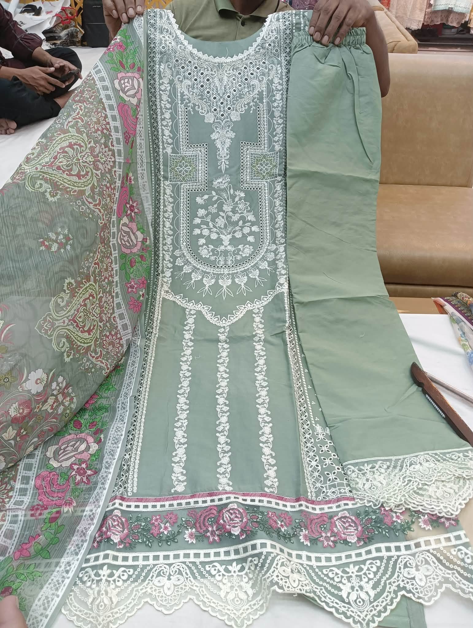 Premium 3 Piece Unstitched Embroidered Lawn Suit